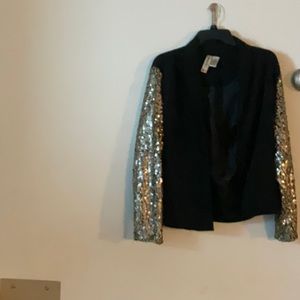 Black and gold sequins blazer